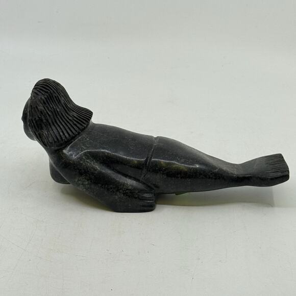 Inuit Hand Carved Sedna Sculpture by Johnysa Mathewsie - Picture 2 of 11